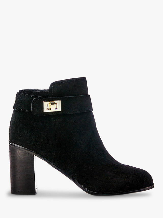 Moda in Pelle Maricella Suede Heeled Ankle Boots, Black
