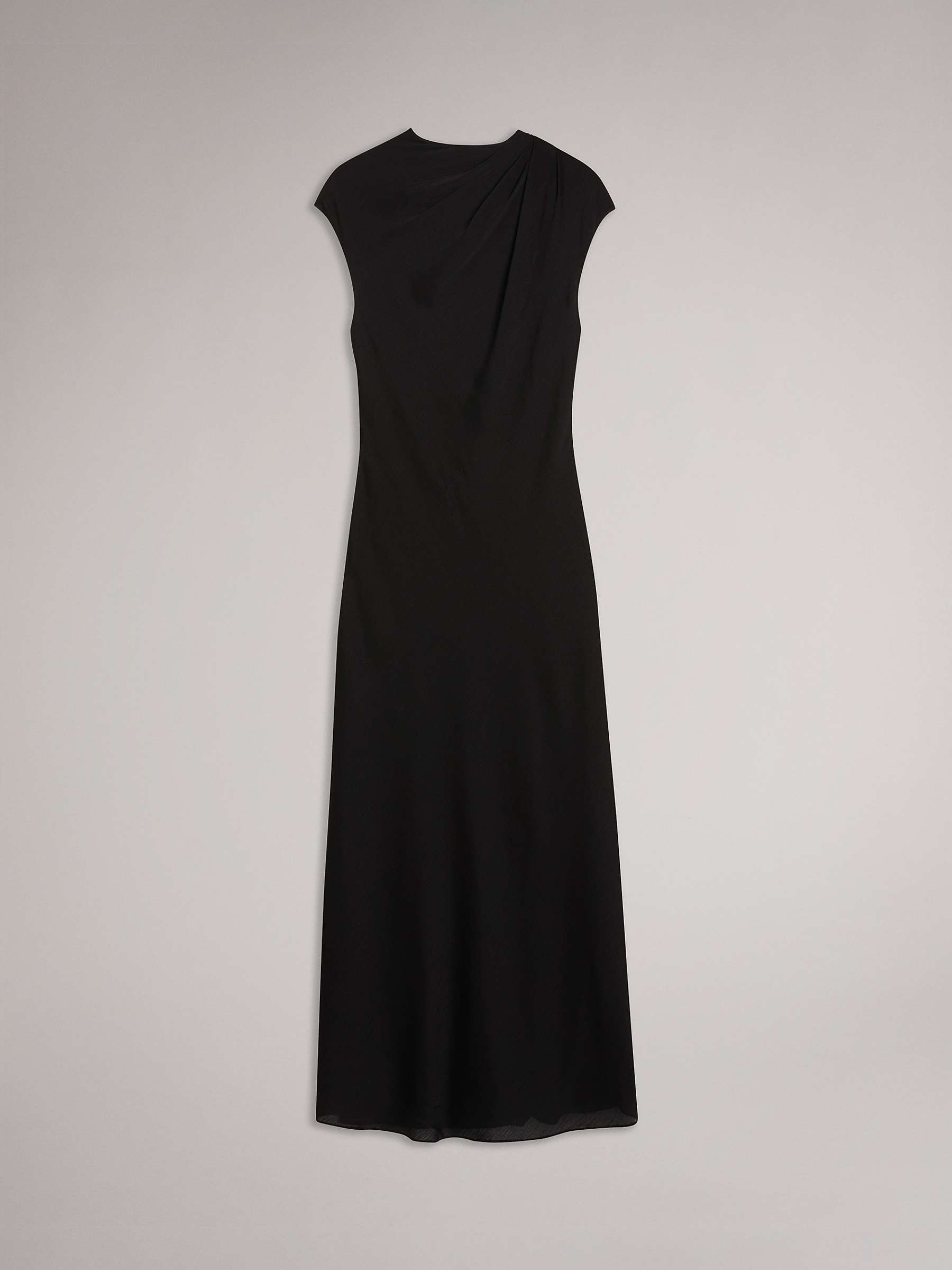 Buy Ted Baker Akane Draoed Neck Detail Midi Dress, Black Online at johnlewis.com