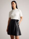 Ted Baker Oliyia Short Sleeve A Line Mini Dress, White/Black, White/Black