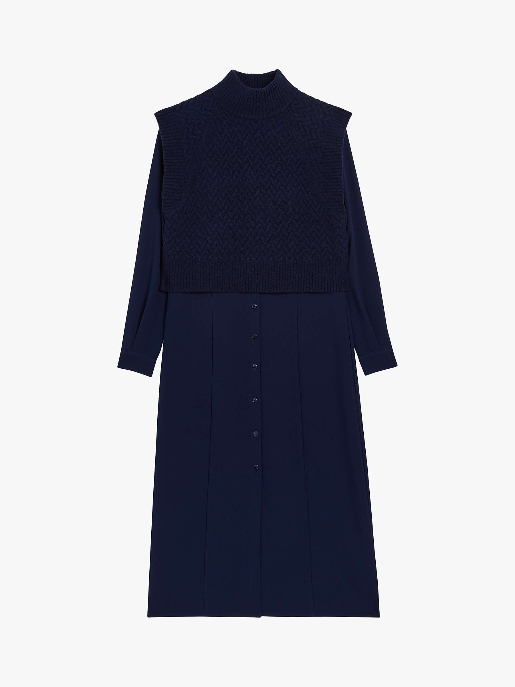 Buy Ted Baker Elsiiey Knit Layer Shirt Dress Online at johnlewis.com