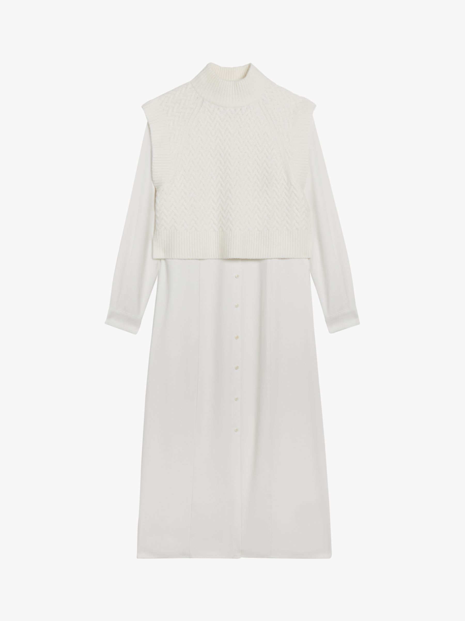 Buy Ted Baker Elsiiey Knit Layer Shirt Dress Online at johnlewis.com