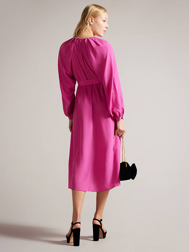 Ted Baker Comus Belted Midi Dress, Hot Pink