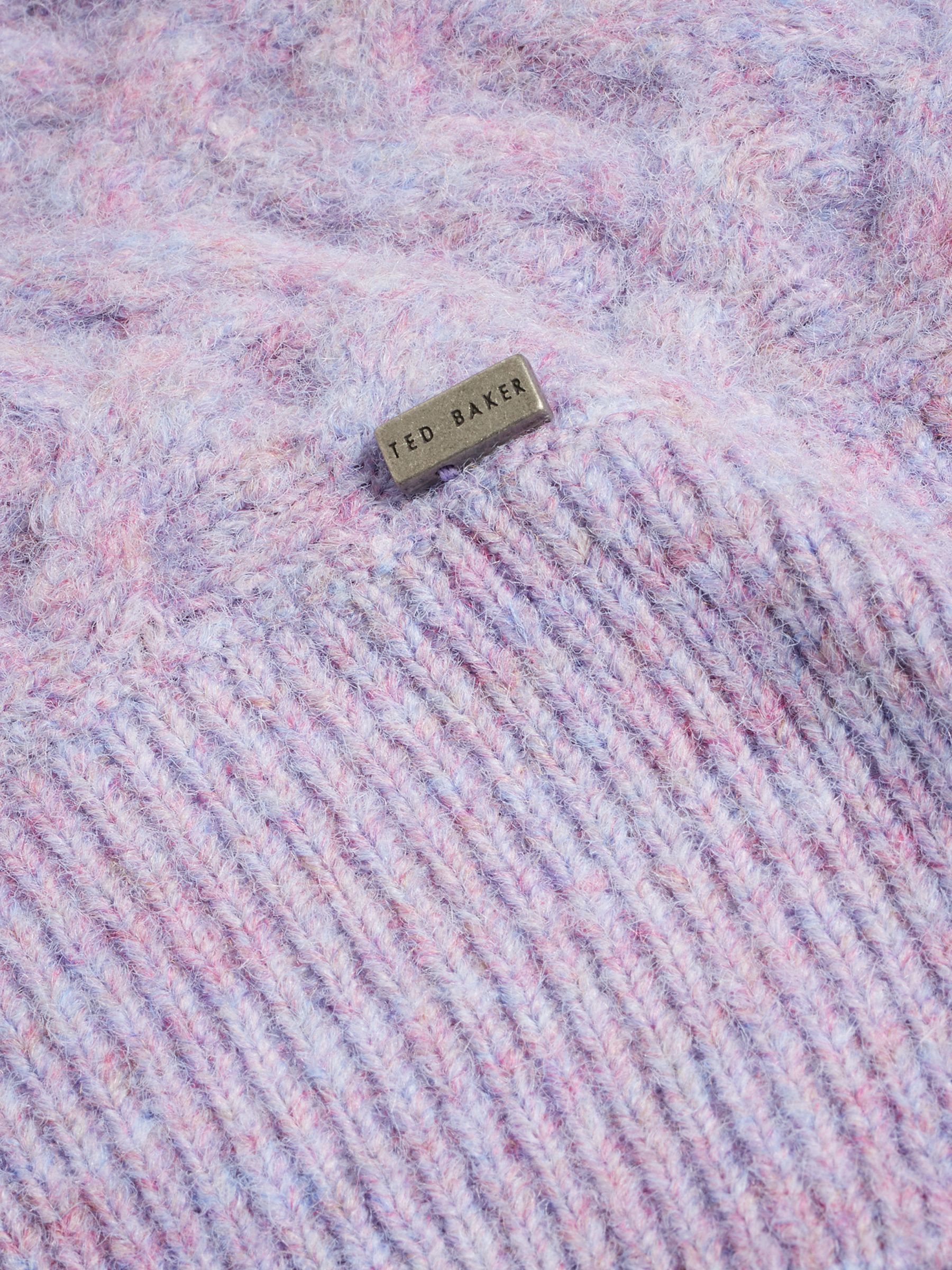 Ted Baker Morlea Horizontal Cable Knit Easy Fit Jumper, Lilac, 12