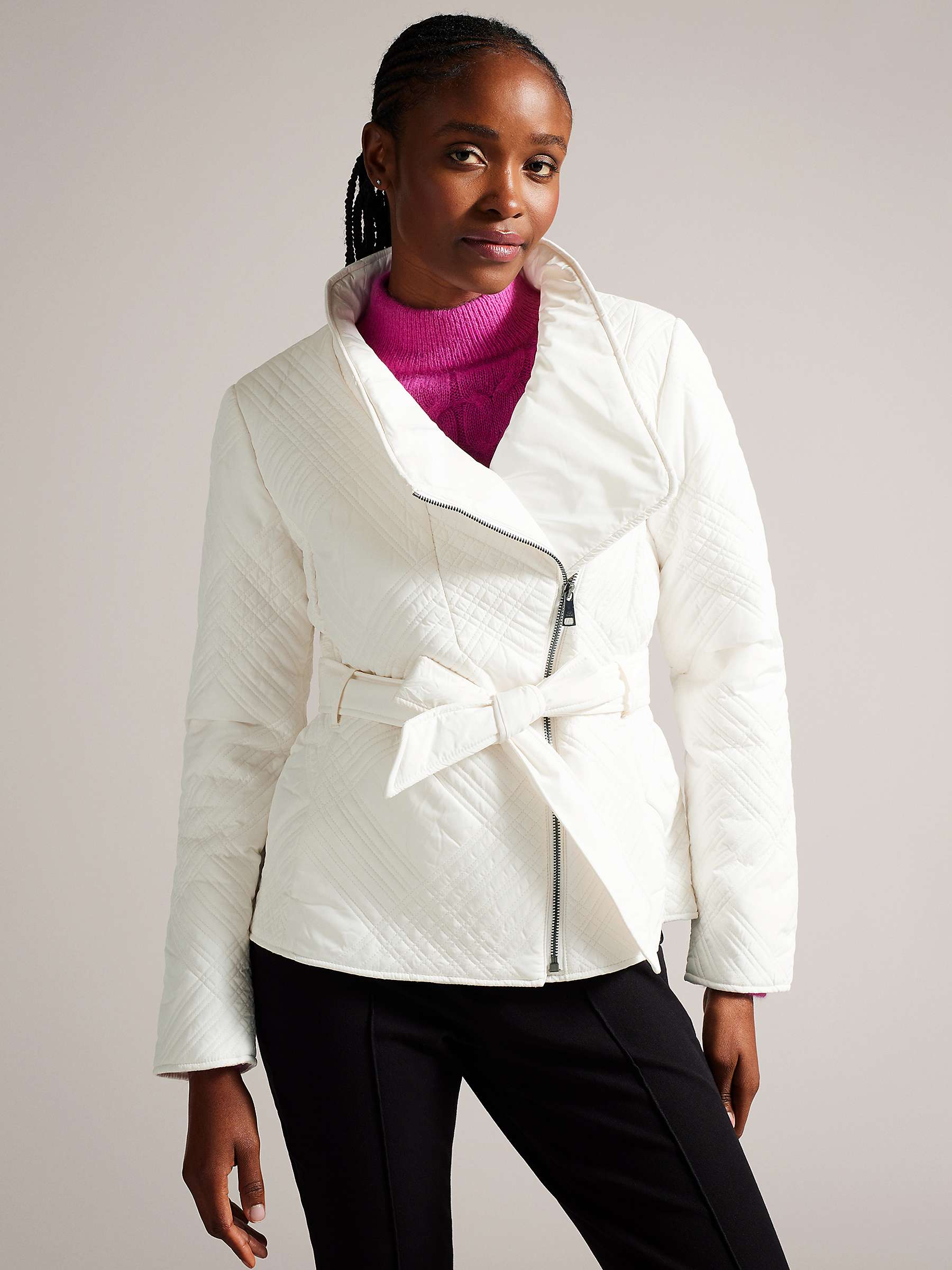 Buy Ted Baker Rosemia Padded Short Wrap Coat, Ivory Online at johnlewis.com