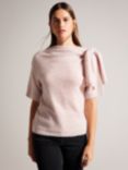 Ted Baker Teebow Statement Bow Knitted Top, Light Pink