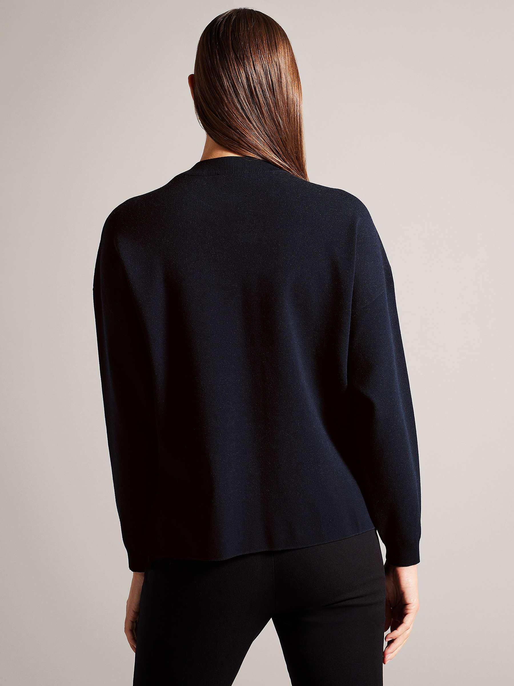 Buy Ted Baker Emallly Jacquard Knit Jumper, Navy Online at johnlewis.com