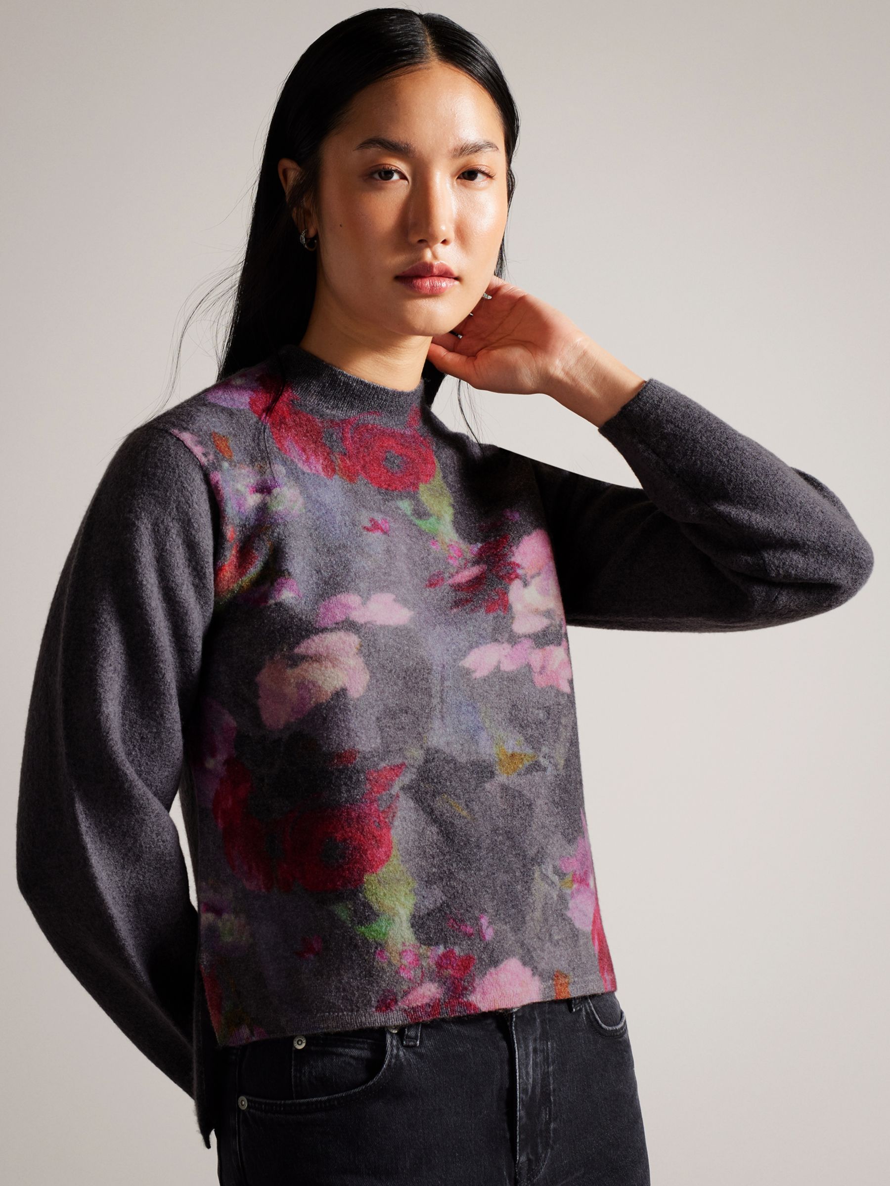 Ted Baker Daysiyy Floral Wool Jumper, Multi, S