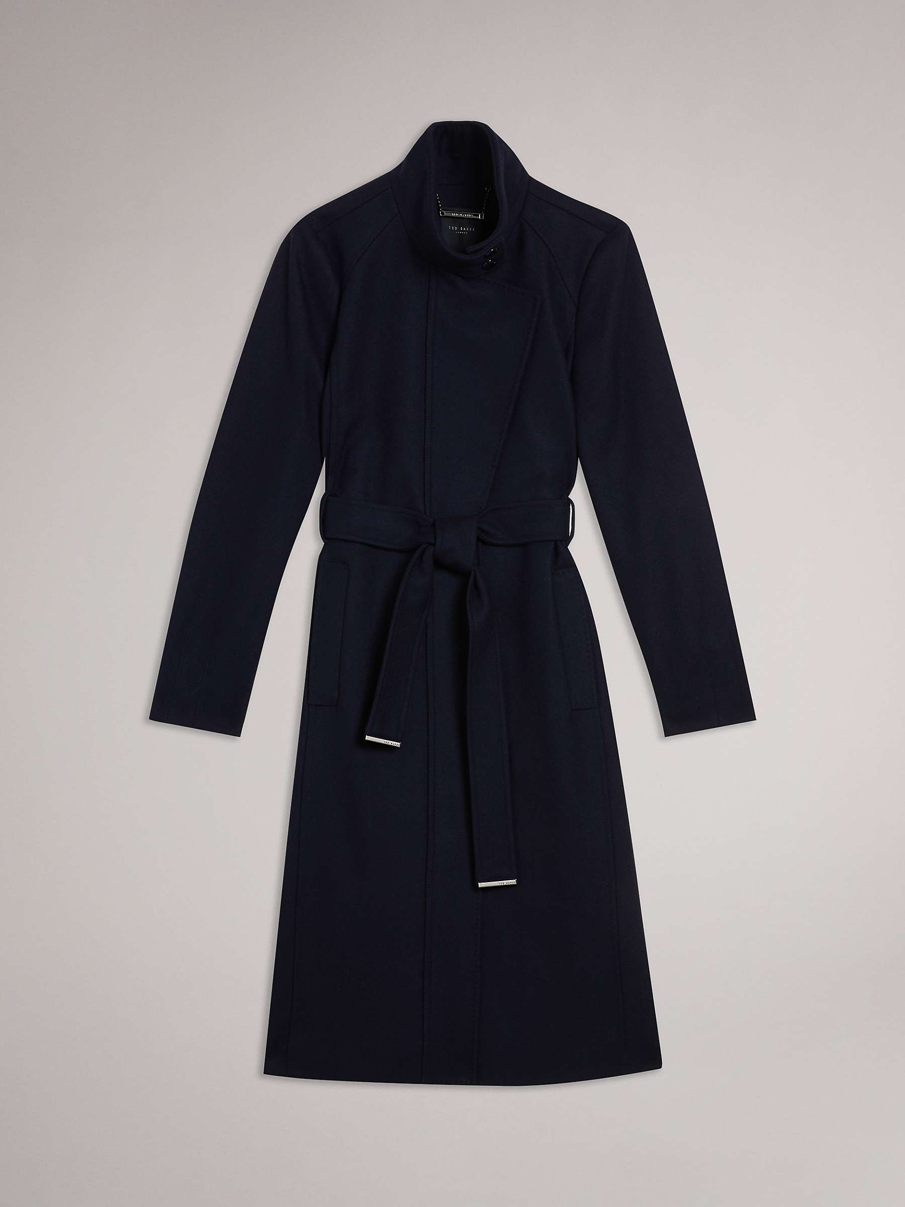 Buy Ted Baker Icombi Funnel Neck Wool Blend Coat, Navy Online at johnlewis.com