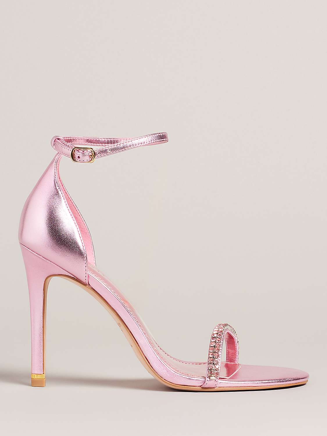 Buy Ted Baker Helenni Leather Stiletto Heel Sandals, Pink Online at johnlewis.com