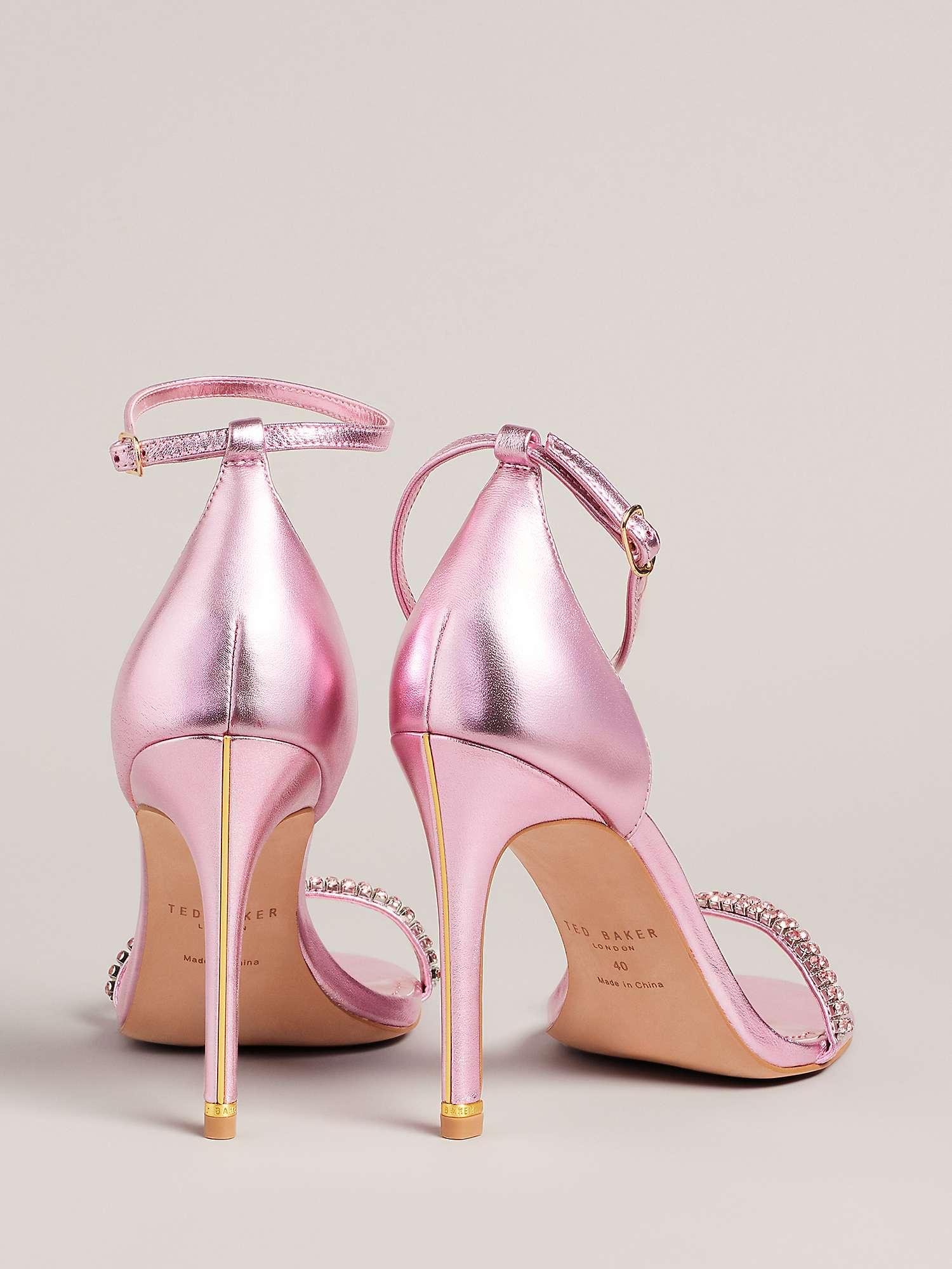 Buy Ted Baker Helenni Leather Stiletto Heel Sandals, Pink Online at johnlewis.com