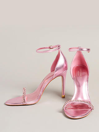 Ted Baker Helenni Leather Stiletto Heel Sandals, Pink