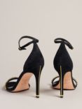 Ted Baker Helenni Leather Stiletto Heel Sandals, Black/Gold