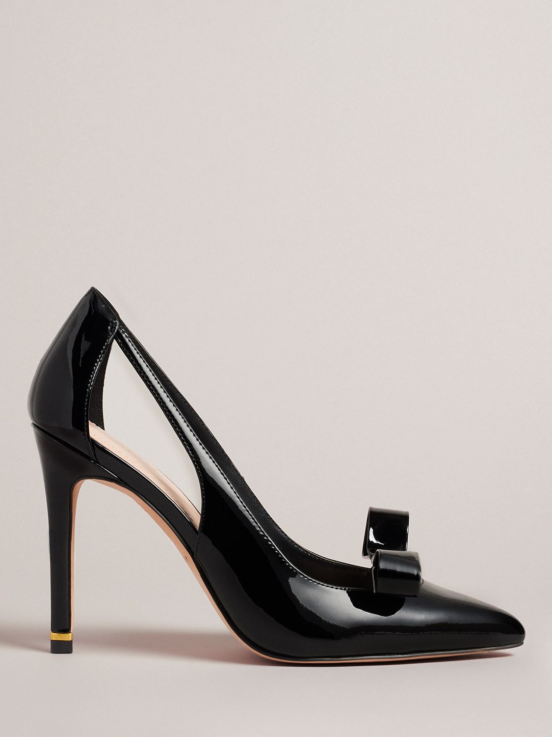 Buy Ted Baker Orliney Patent Bow Cut Out Heeled Court Shoes Online at johnlewis.com