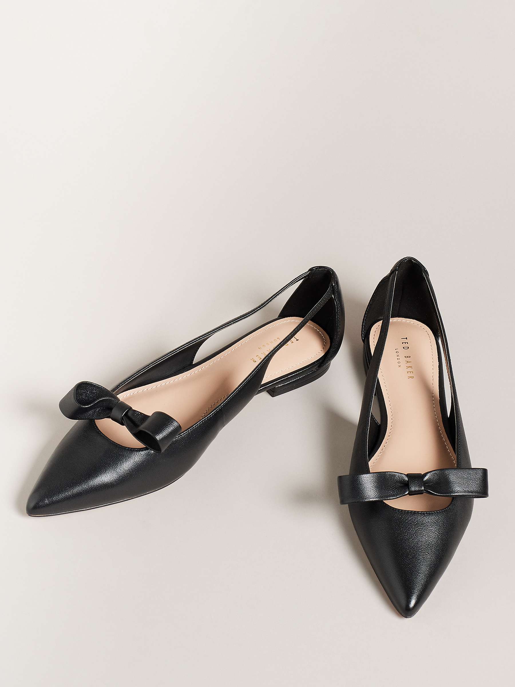 Buy Ted Baker Marlini Bow Cut Out Detail Ballerina Flats, Black Online at johnlewis.com