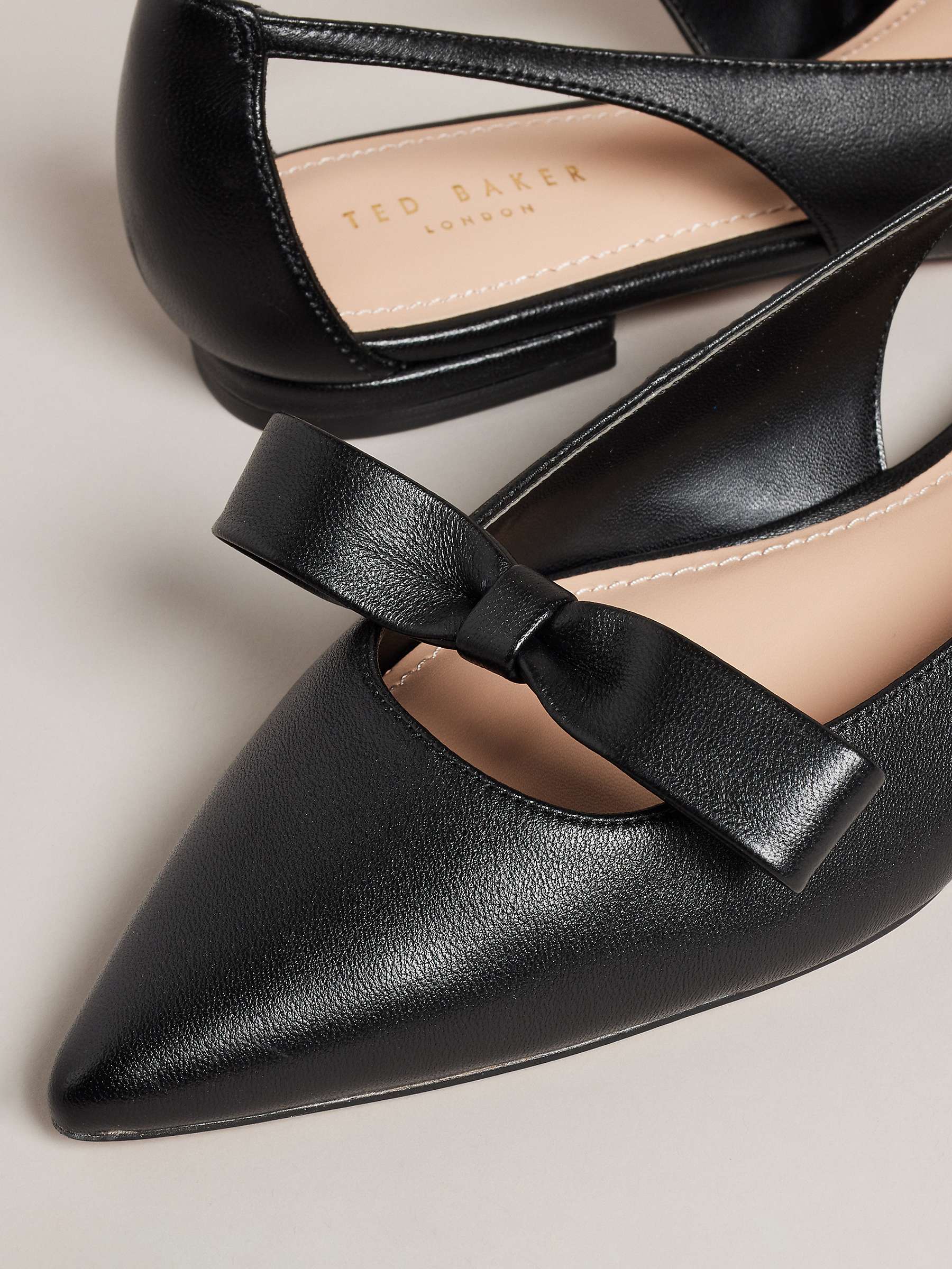 Buy Ted Baker Marlini Bow Cut Out Detail Ballerina Flats, Black Online at johnlewis.com