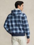 Polo Ralph Lauren Long Sleeve Check Hoodie, Blue/Multi, Outdoor Ombre Plaid