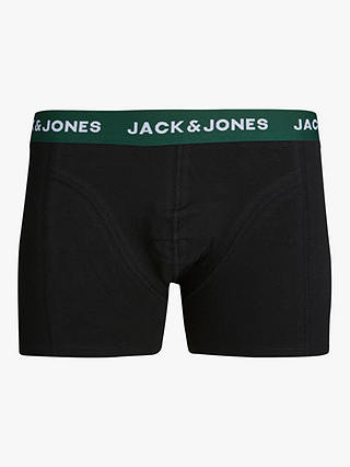 Jack & Jones Kids' Logo Trunks, Pack of 3, Green/Back/Multi