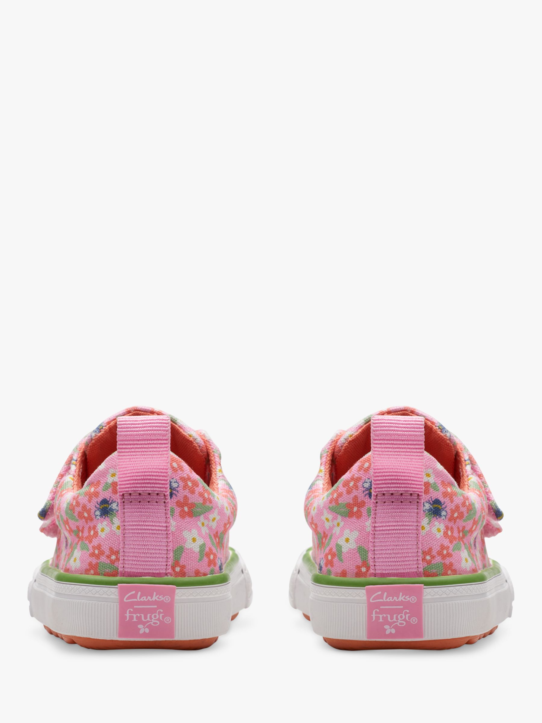Clarks Kids' Foxing Posey Canvas Shoes, Pink/Multi, 4G Jnr