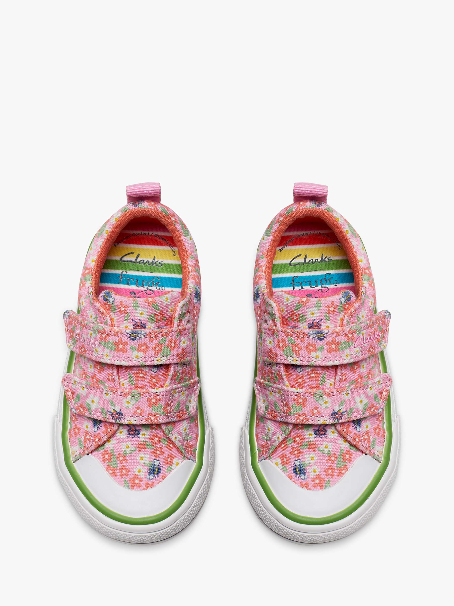 Buy Clarks Kids' Foxing Posey Canvas Shoes, Pink/Multi Online at johnlewis.com