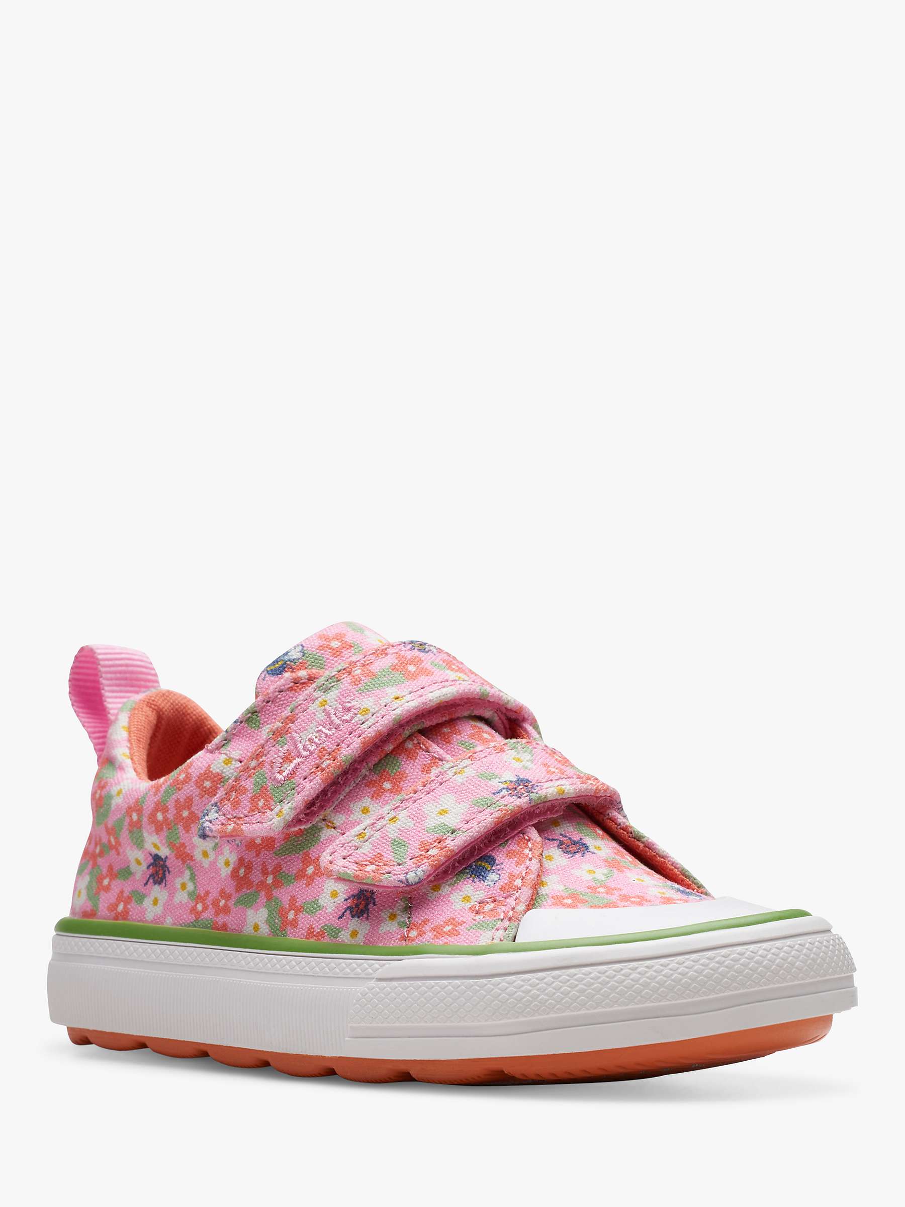 Buy Clarks Kids' Foxing Posey Canvas Shoes, Pink/Multi Online at johnlewis.com