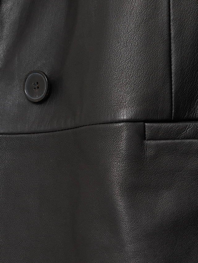 Jigsaw Leather Blazer, Black