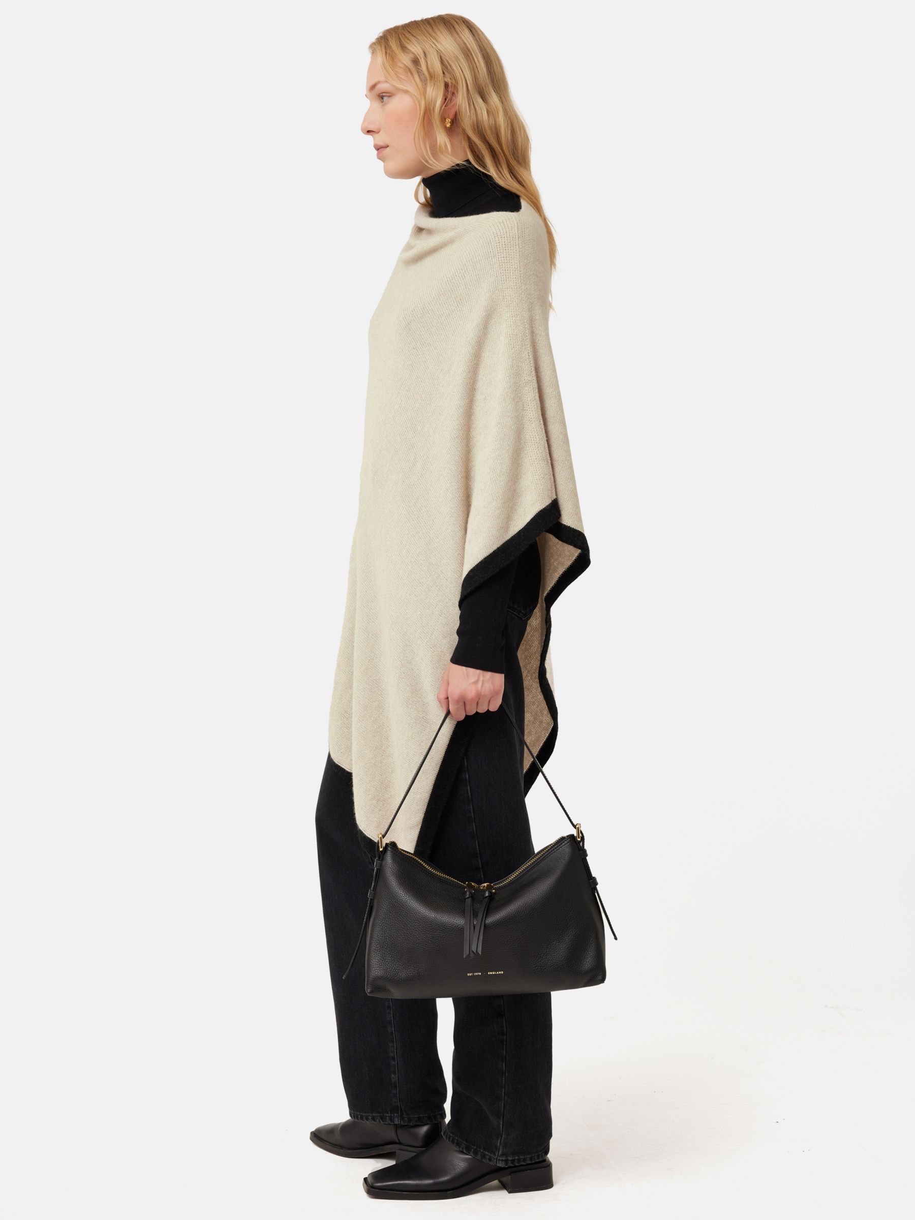 Jigsaw Wool and Cashmere Asymmetric Poncho at John Lewis & Partners