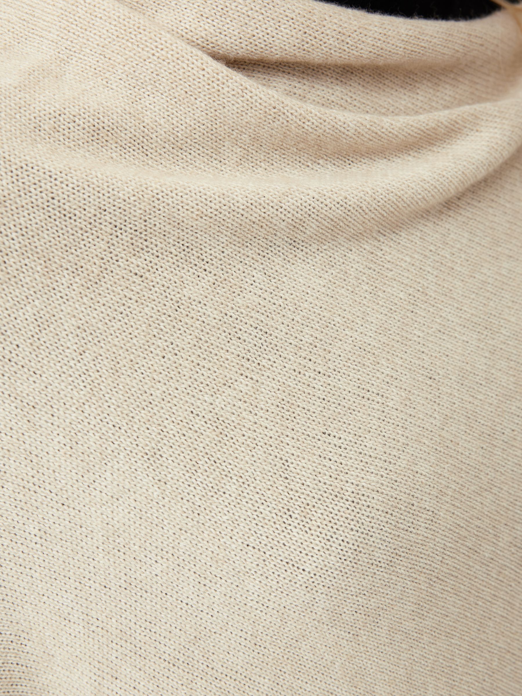 Jigsaw Wool and Cashmere Asymmetric Poncho, Cream, One Size