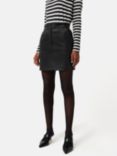 Jigsaw Mini Leather Skirt, Black