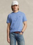 Ralph Lauren Striped Cotton T-Shirt, Blue/White, Blue/White