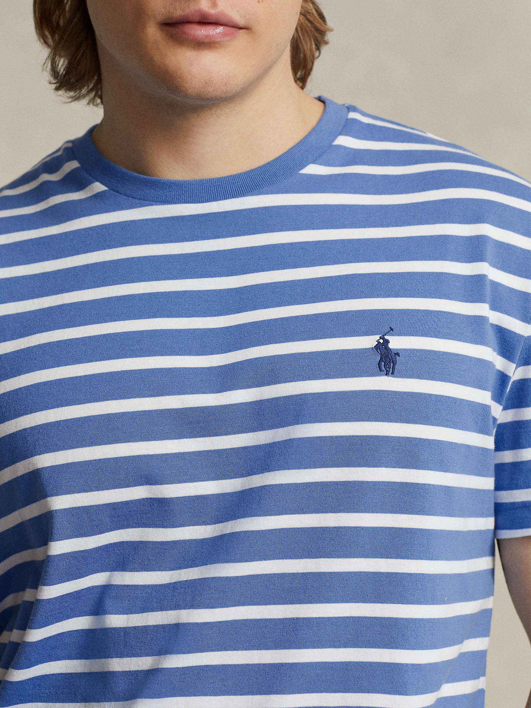 Buy Ralph Lauren Striped Cotton T-Shirt, Blue/White Online at johnlewis.com