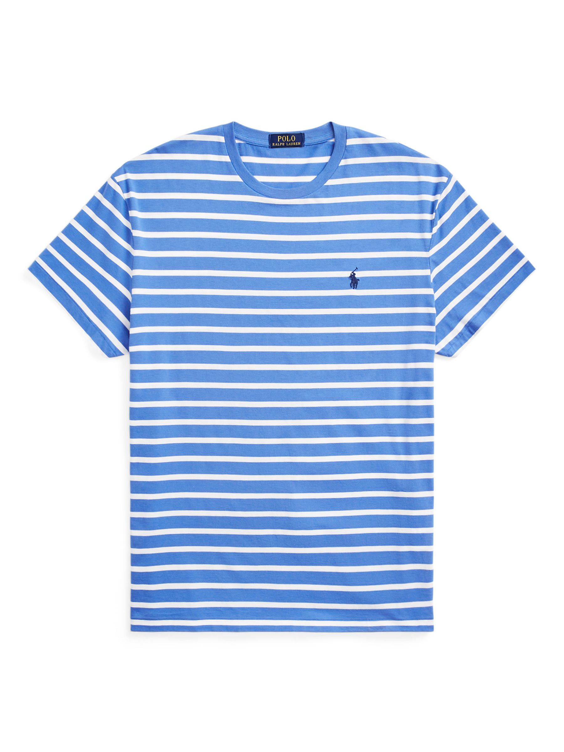 Ralph Lauren Striped Cotton T-Shirt, Blue/White, S