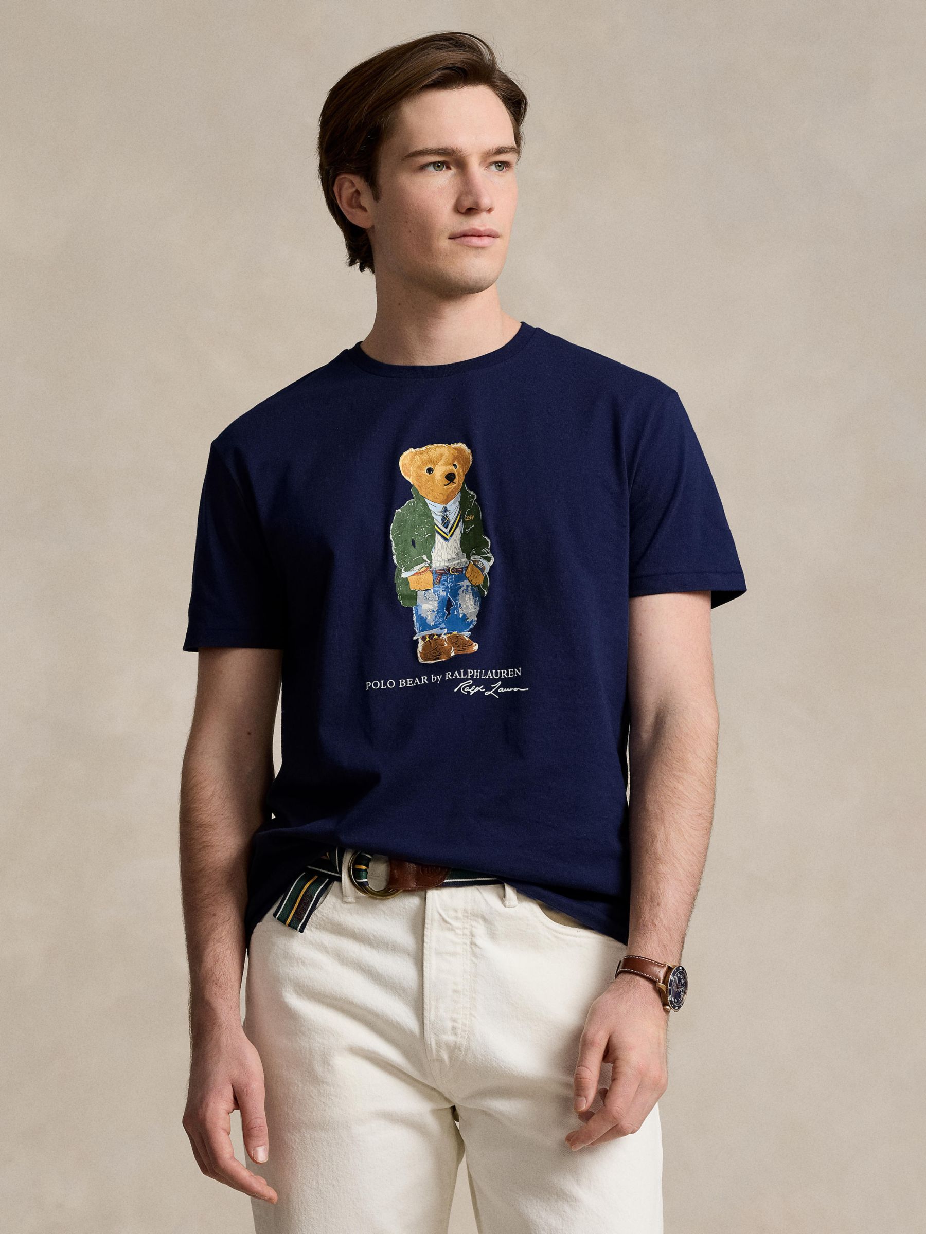 Ralph Lauren Classic Fit Polo Bear Jersey T-Shirt, Navy, S