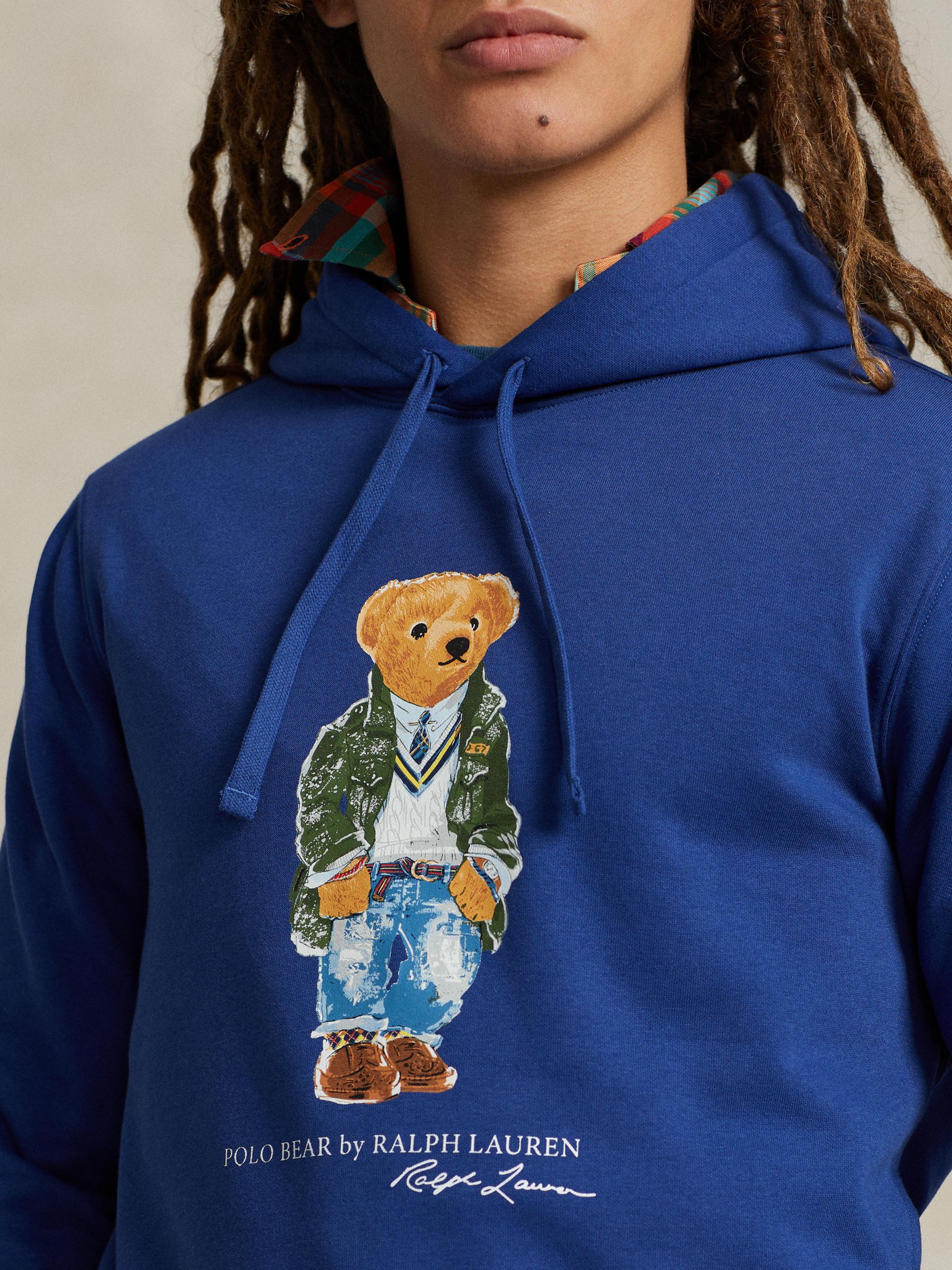 Ralph Lauren Graphic Bear Print Hoodie, Blue, M