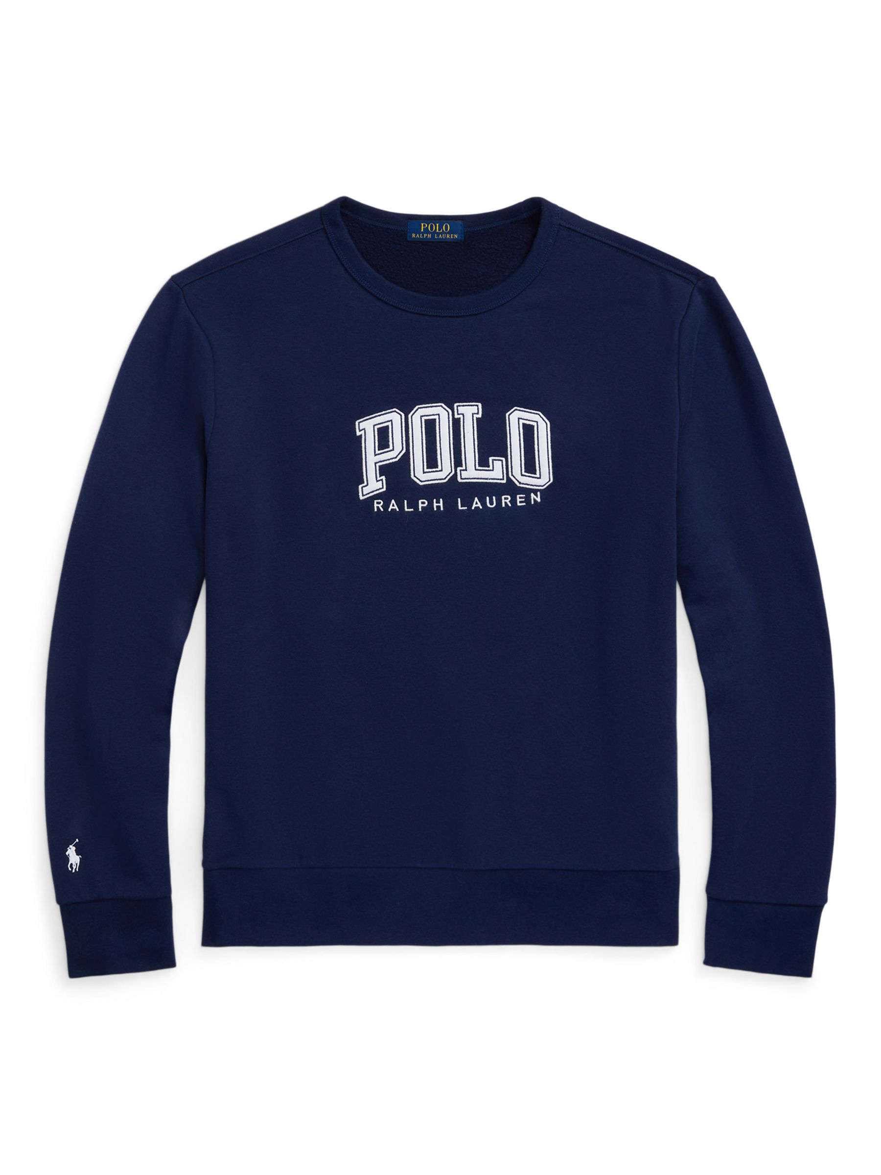 Ralph Lauren Polo Logo Embroidered Sweatshirt, Cruise Navy at John ...