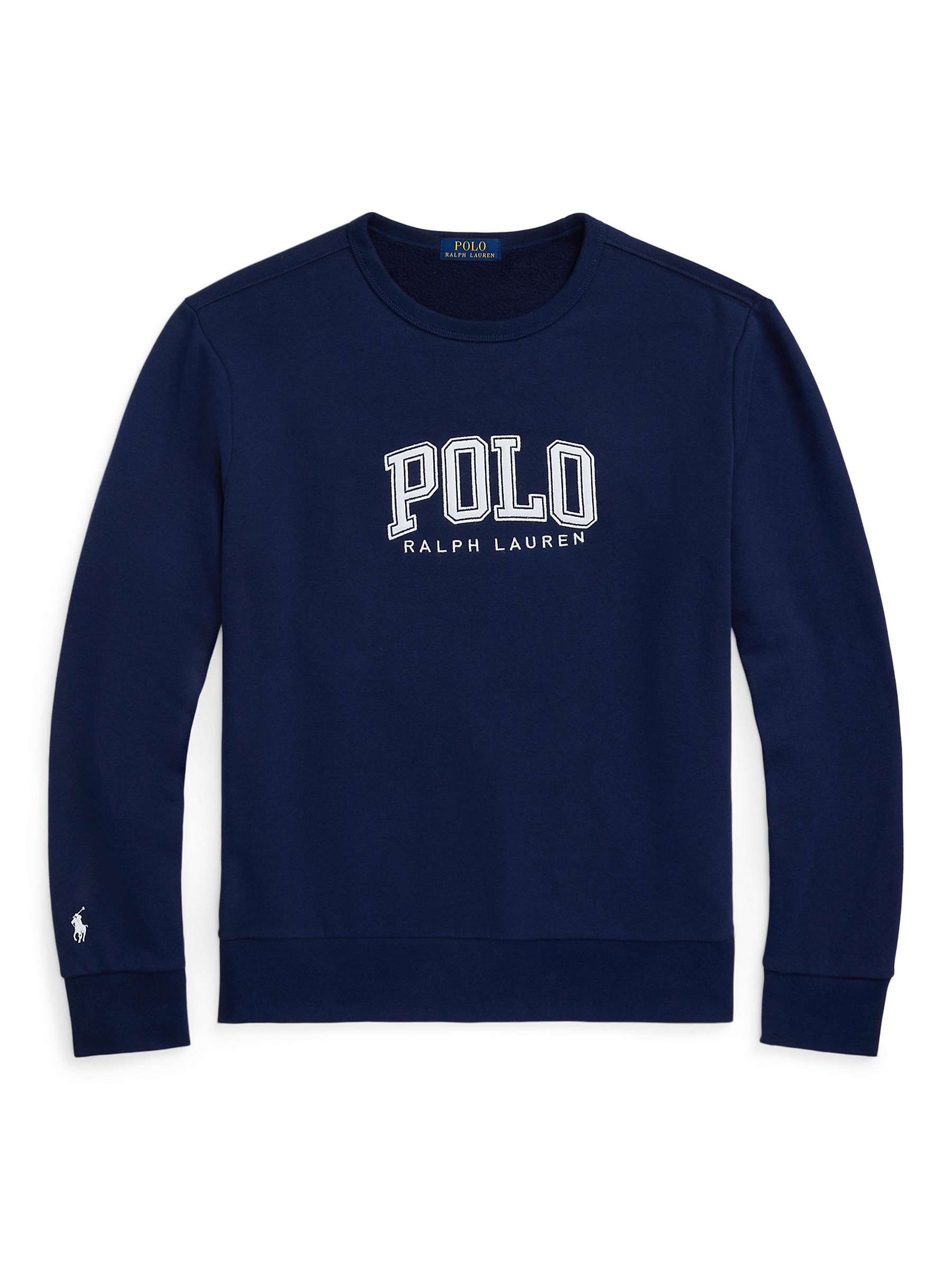 Ralph Lauren Polo Logo Embroidered Sweatshirt, Cruise Navy at John ...