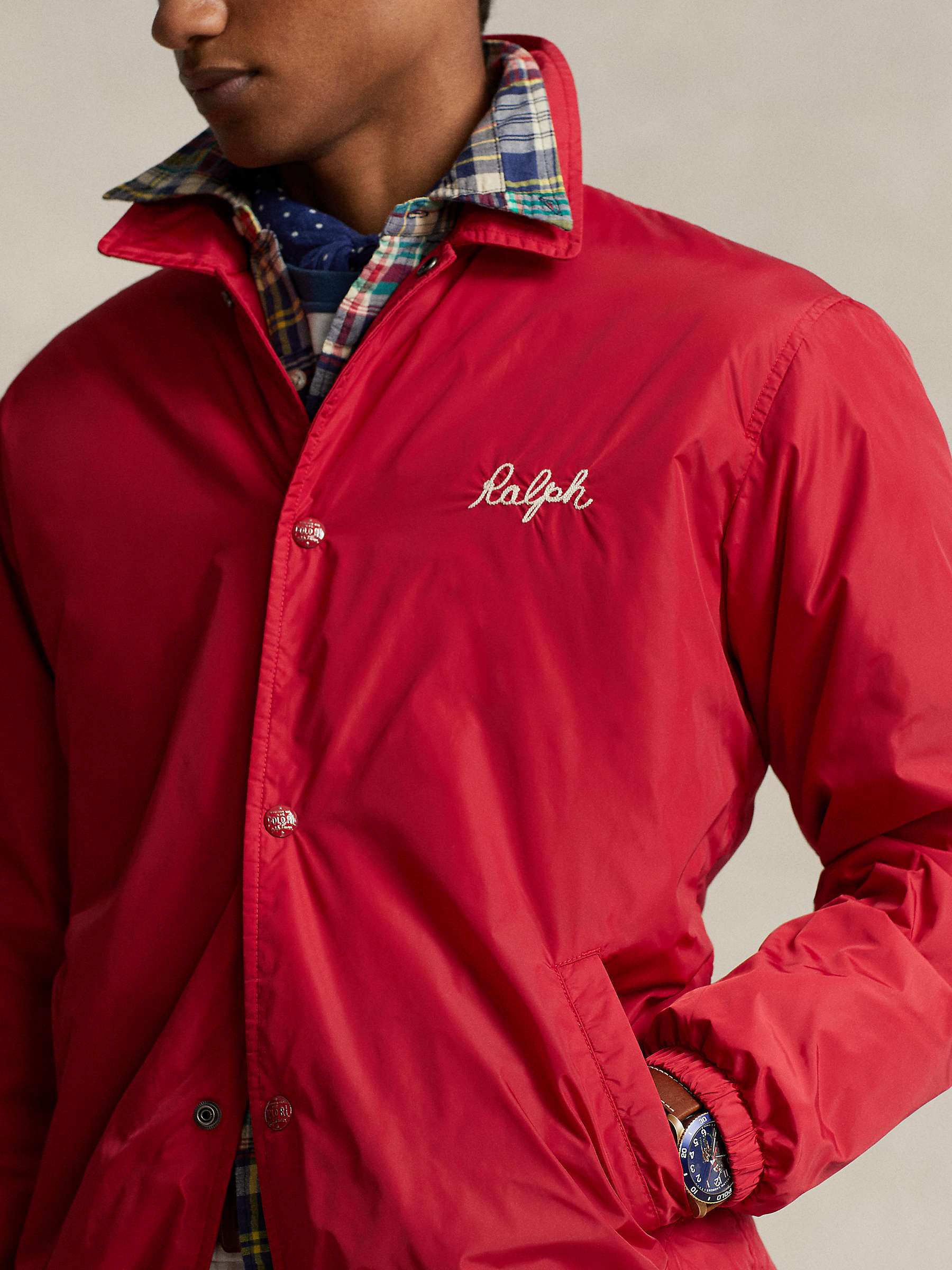 Buy Polo Ralph Lauren Coach Jacket, Red Online at johnlewis.com