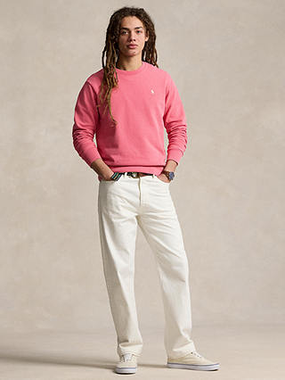 Ralph Lauren Loopback Cotton Fleece Sweatshirt, Pale Red
