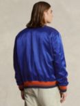 Ralph Lauren Satin Letterman Jacket, Blue/Multi