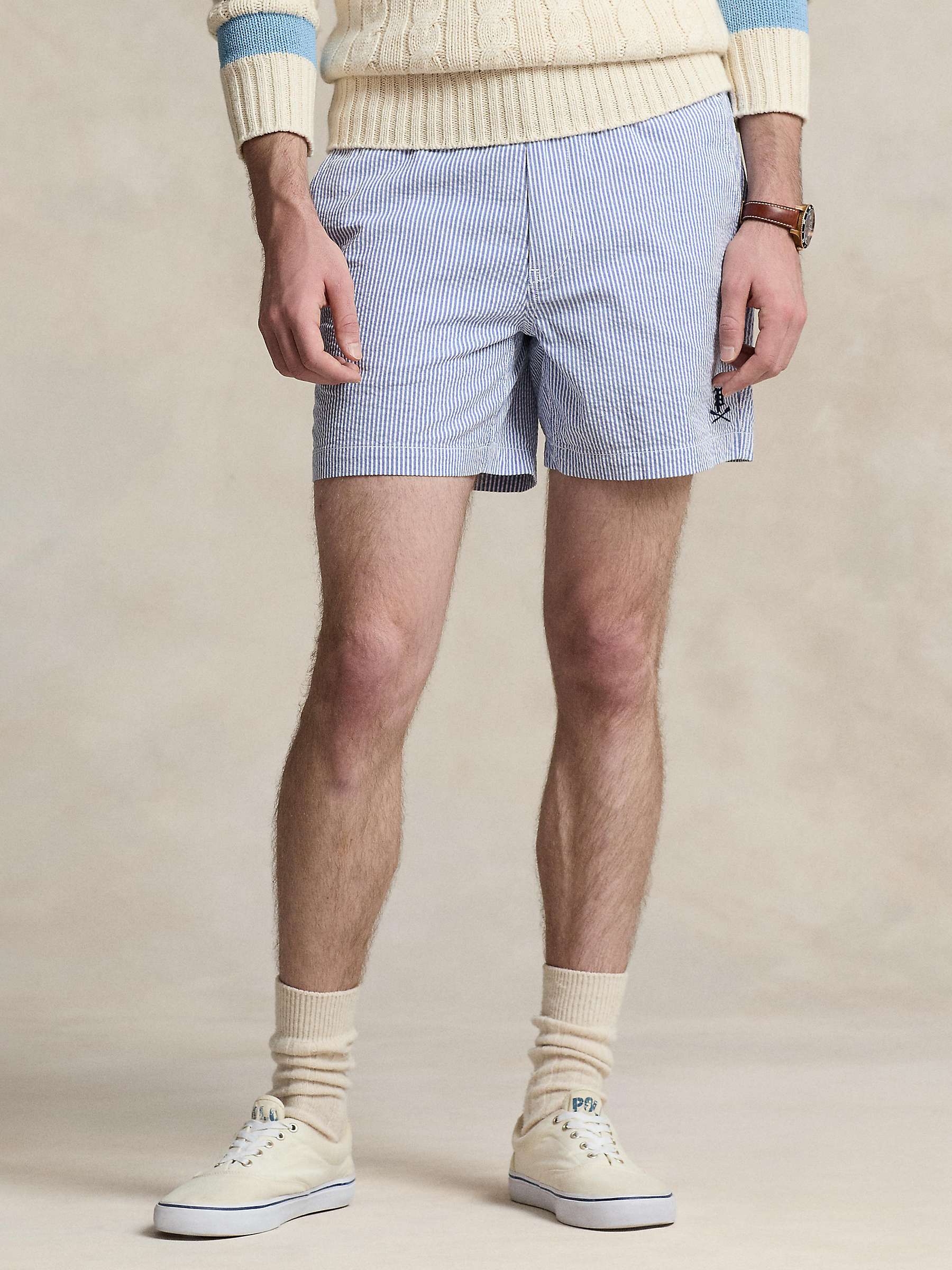 Buy Polo Ralph Lauren Prepster Seersucker 6" Shorts, Blue Online at johnlewis.com