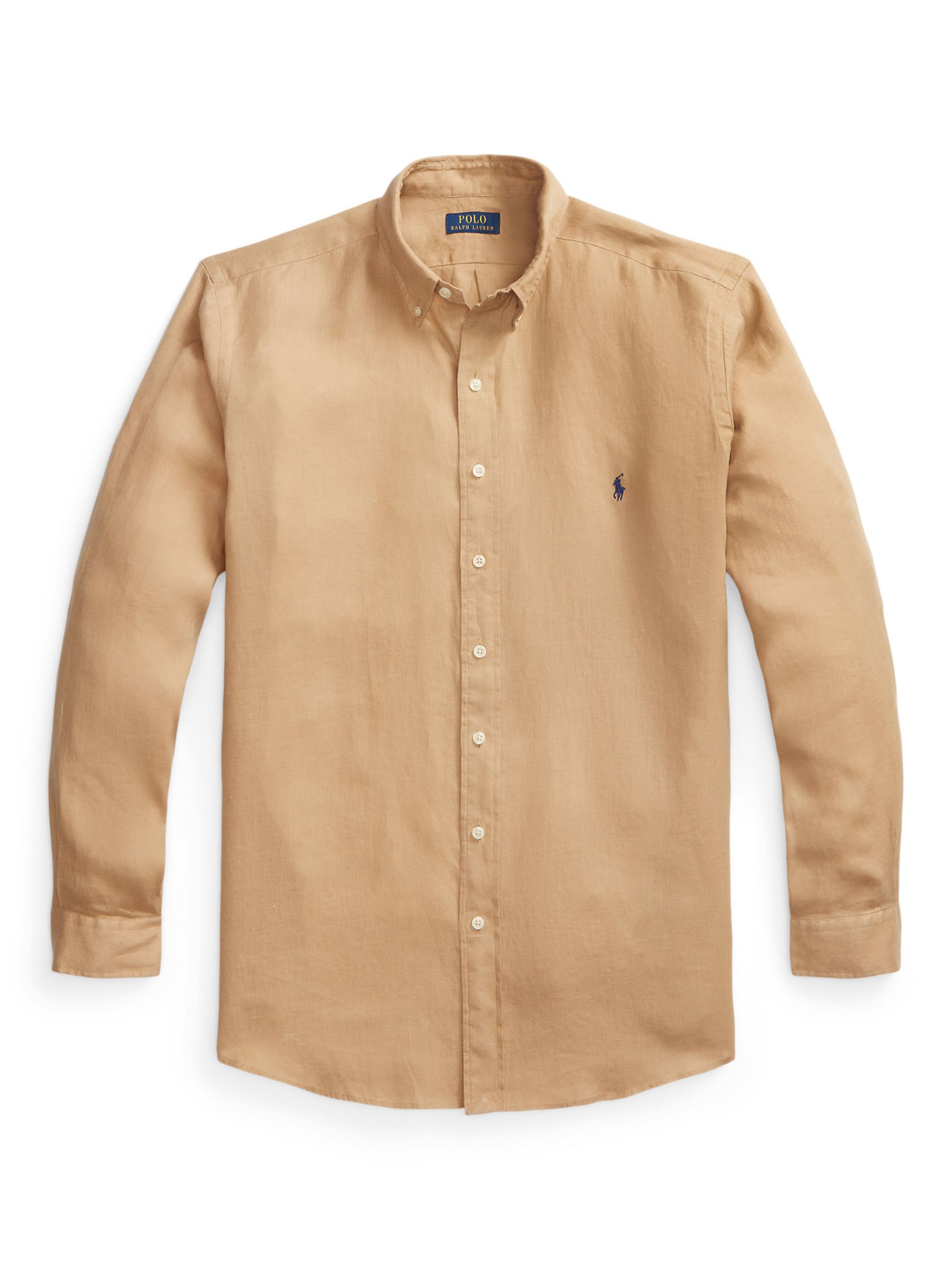 Ralph Lauren Big & Tall Long Sleeve Linen Shirt, Vintage Khaki, XLT