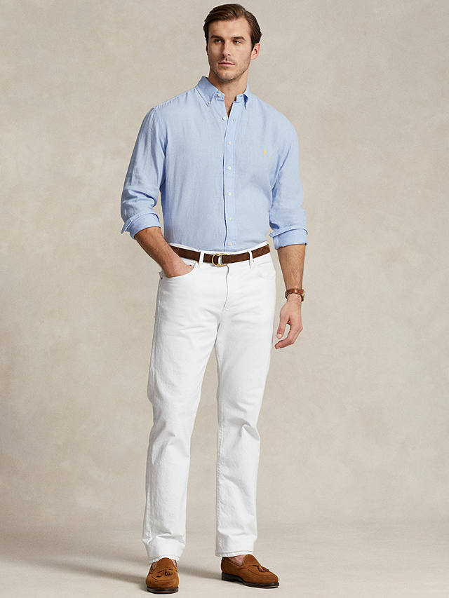 Polo Ralph Lauren Big & Tall Lightweight Linen Shirt, Blue Hyacinth