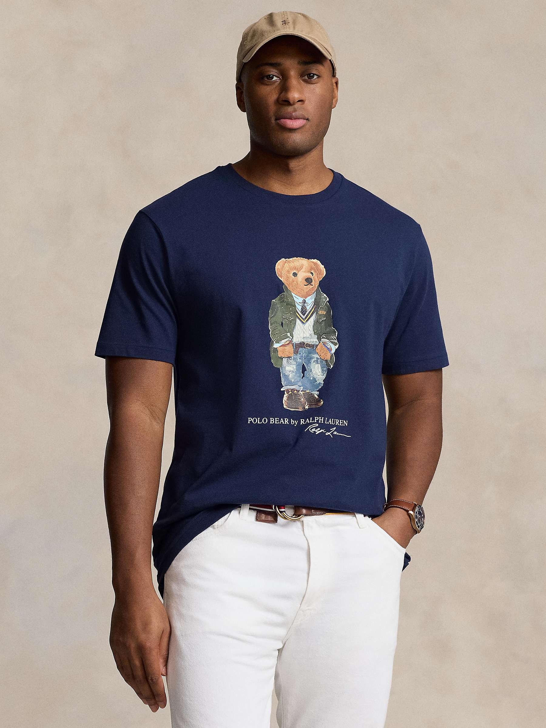 Polo Ralph Lauren Big & Tall Polo Bear Jersey T-Shirt, Navy at John Lewis &  Partners