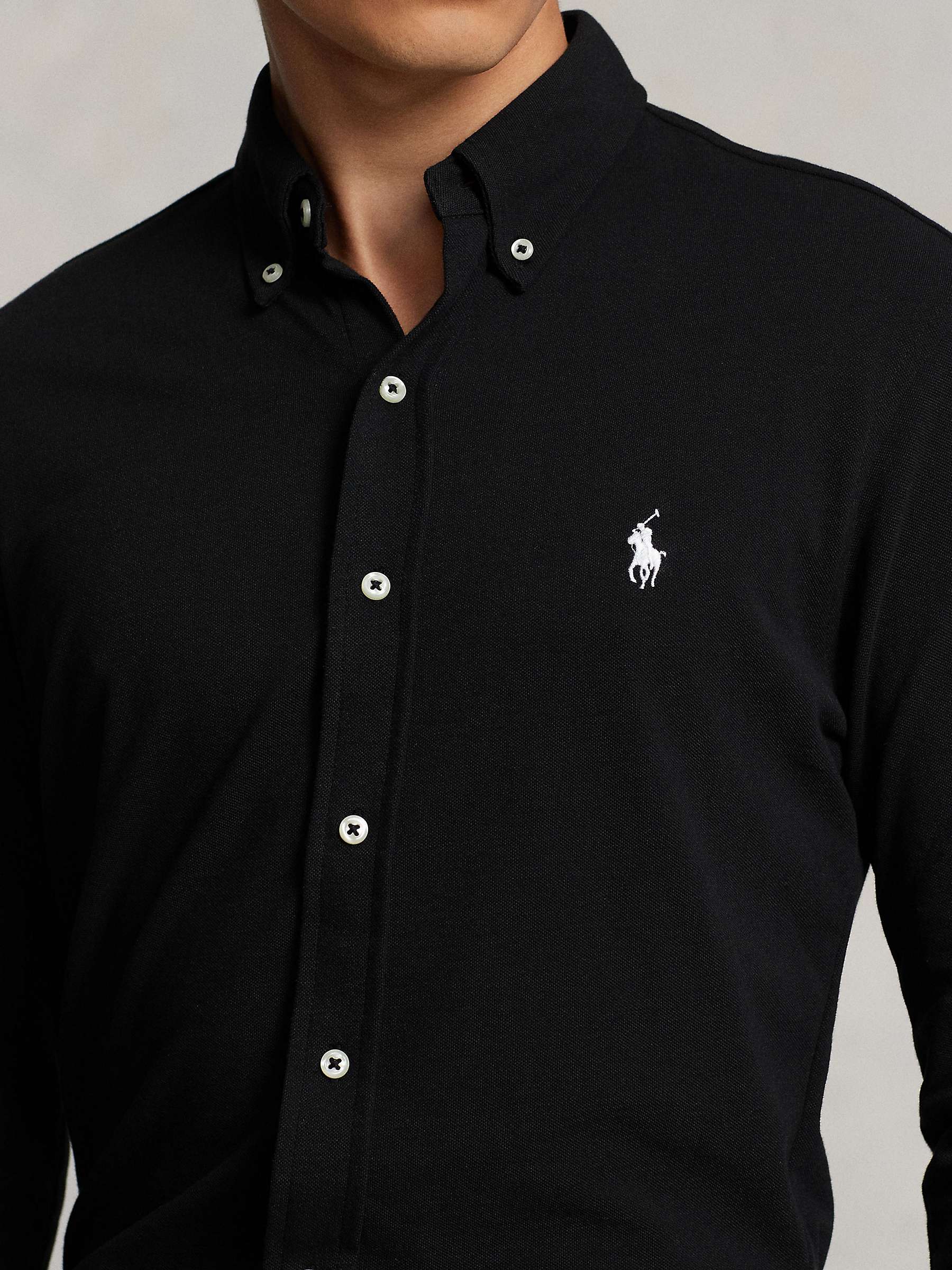 Buy Ralph Lauren Featherweight Mesh Shirt, Polo Black Online at johnlewis.com