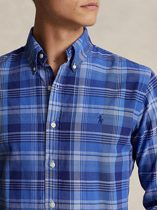 Ralph Lauren Slim Fit Plaid Oxford Check Shirt, Blue/Multi