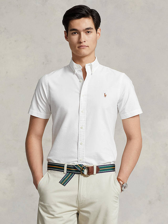 Ralph Lauren Slim Fit Oxford Short Sleeve Shirt, White