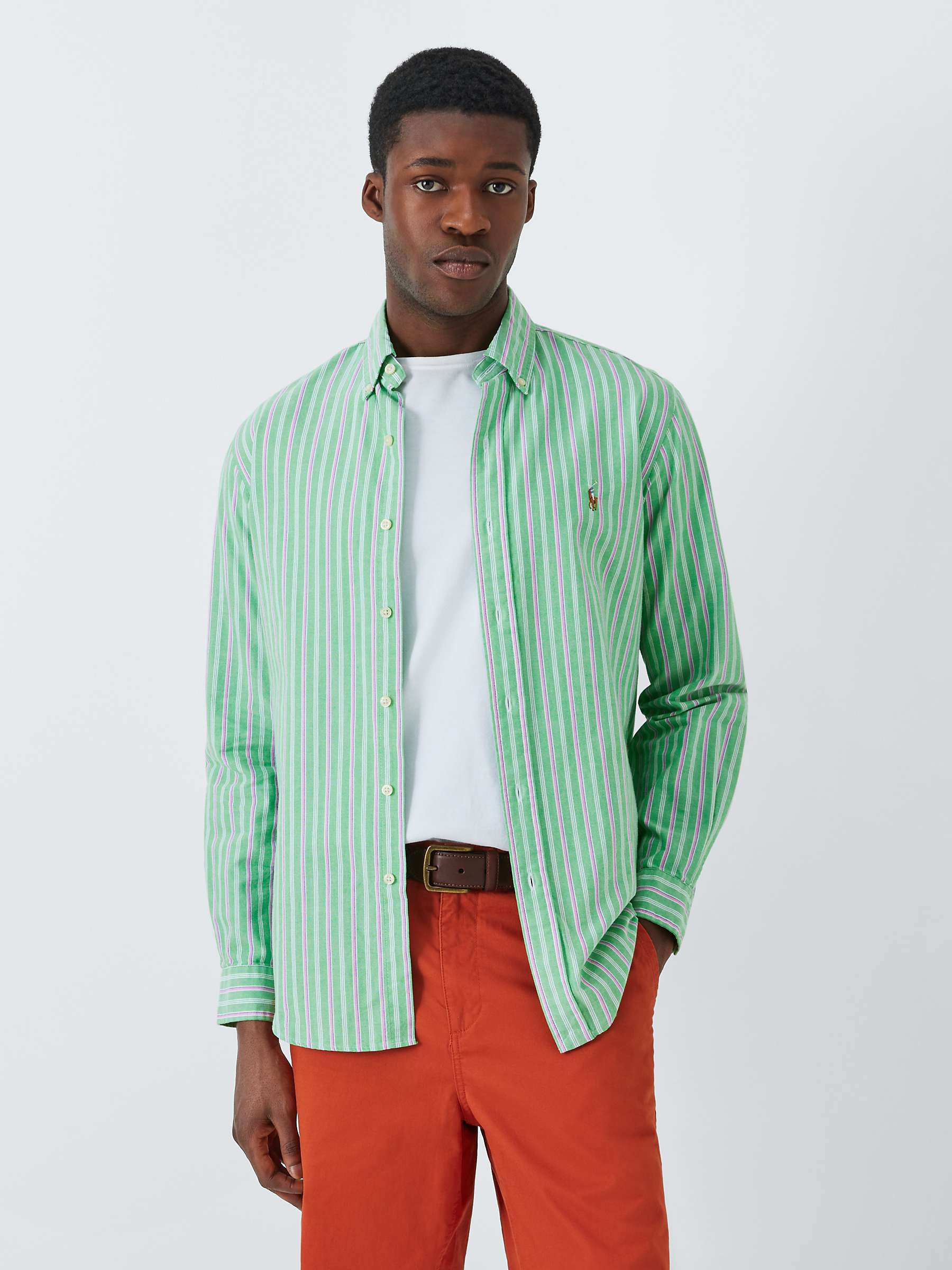 Buy Ralph Lauren Custom Fit Lightweight Oxford Shirt, Green Online at johnlewis.com