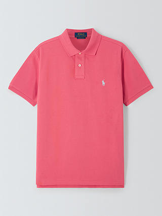 Ralph Lauren Custom Slim Fit Mesh Polo Shirt, Pale Red