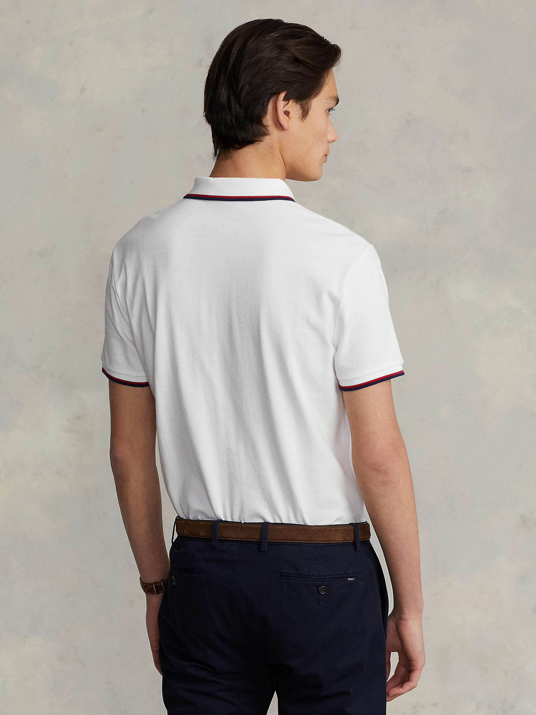 Buy Ralph Lauren Custom Slim Fit Mesh Polo Shirt, White Online at johnlewis.com