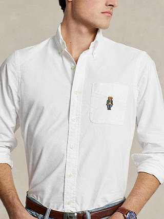 Ralph Lauren Custom Fit Polo Bear Oxford Shirt, White