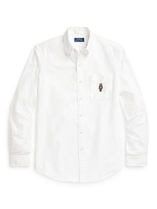 Ralph Lauren Custom Fit Polo Bear Oxford Shirt, White